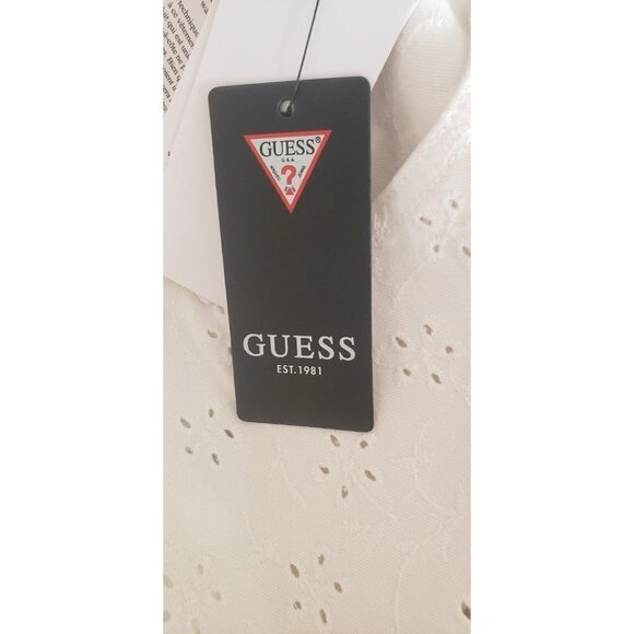 NWT GUESS GUESS FLORIDADA HIGH RISE STRETCH STRAIGHT FIT WHITE JEANS W31 ×32 - Picture 11 of 14
